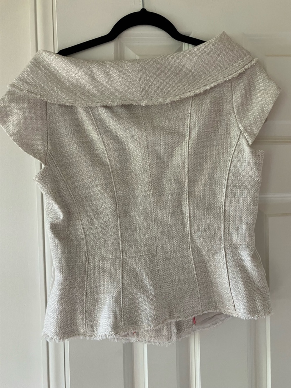 White House Black Market Tweed Cap Sleeved  Lined Jacket Size 6 - Picture 2 of 7
